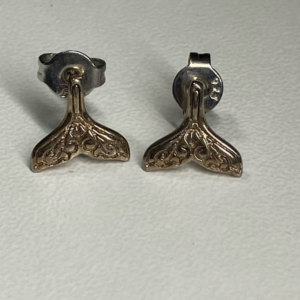 Vintage 925 Dolphin Fin Earrings